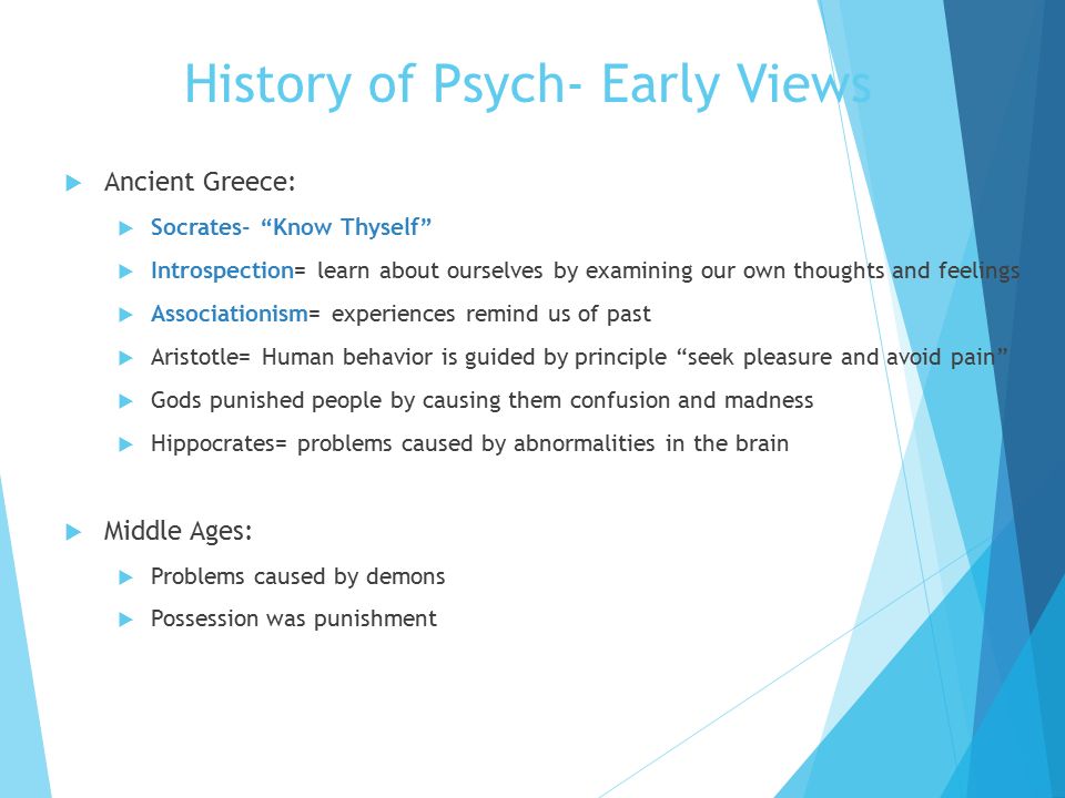 History of Psych- Early Views