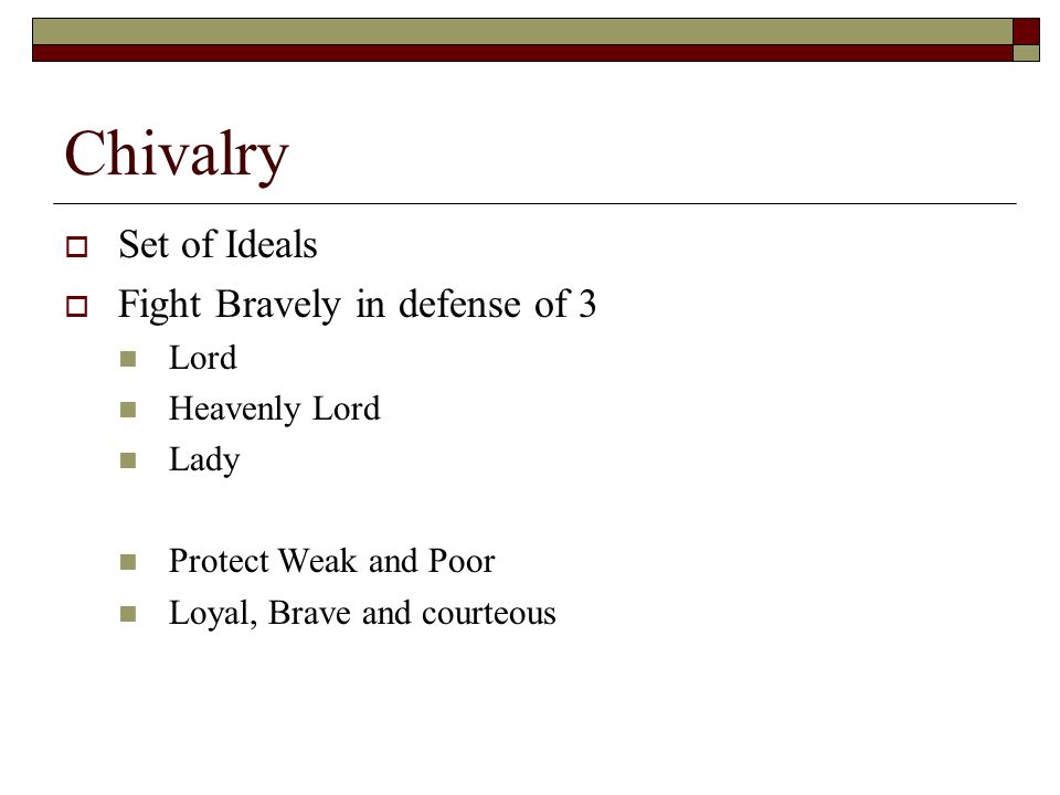 Chivalry Set of Ideals Fight Bravely in defense of 3 Lord