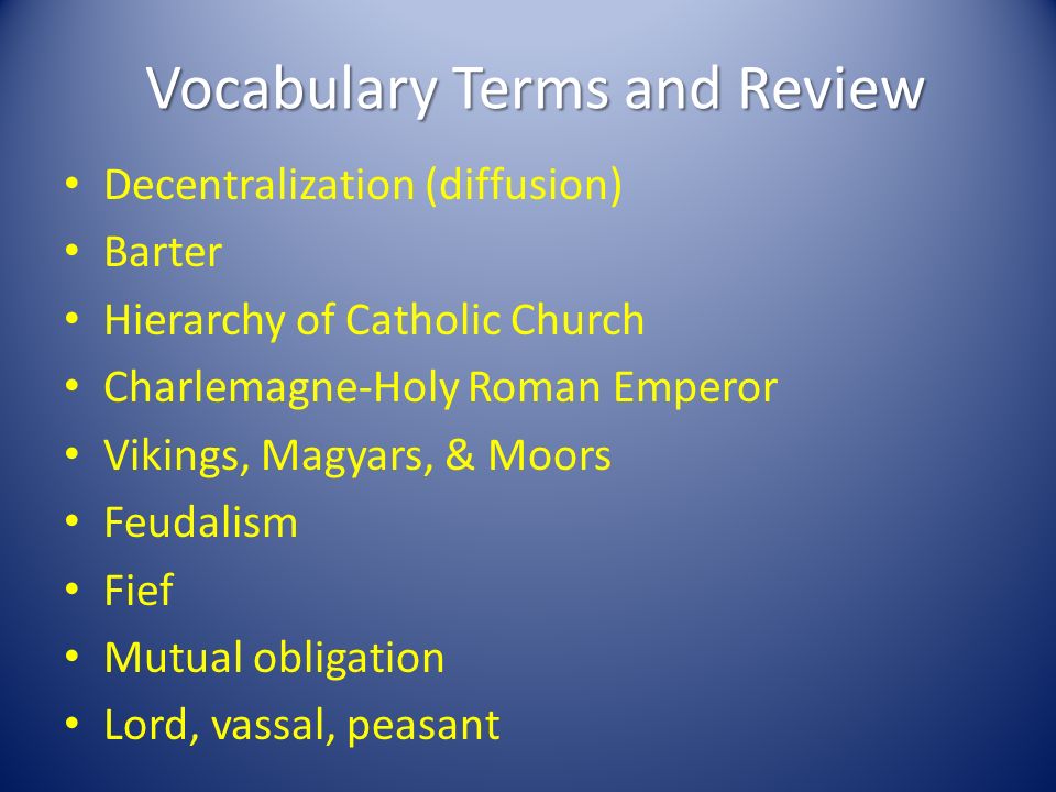 Vocabulary Terms and Review