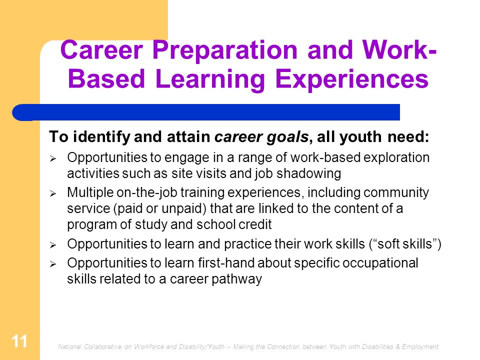 Career Preparation and Work-Based Learning Experiences
