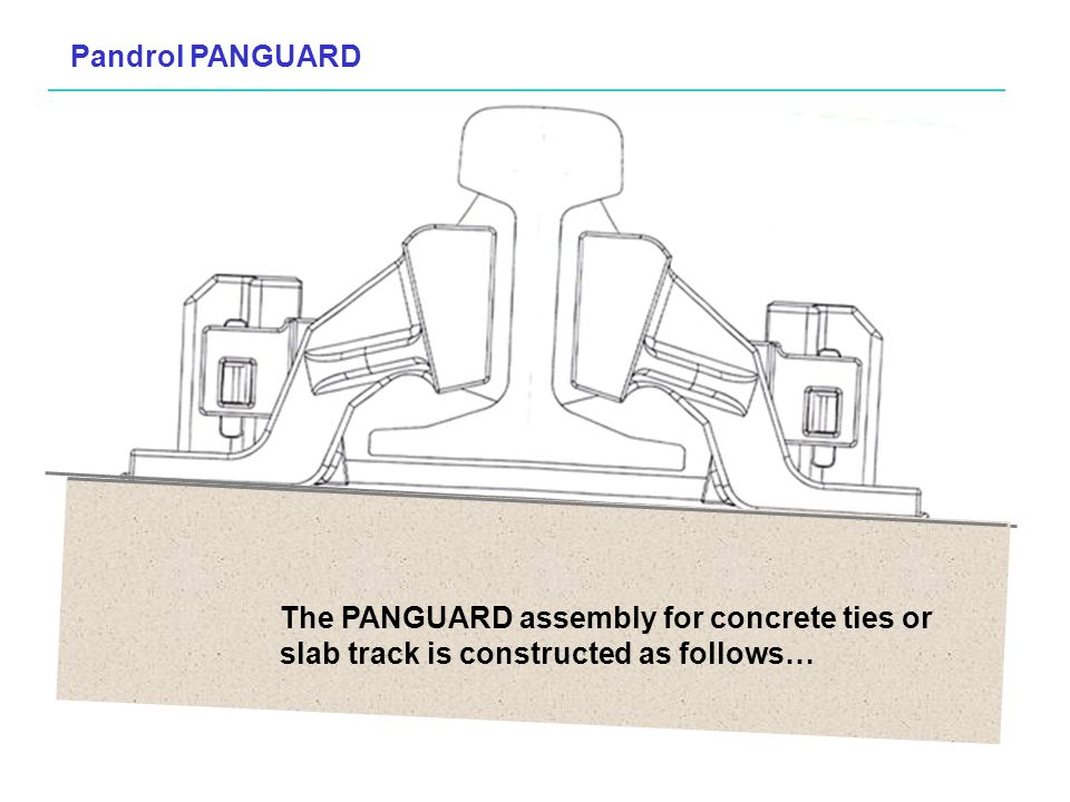 Pandrol PANGUARD The PANGUARD assembly for concrete ties or slab track is constructed as follows…