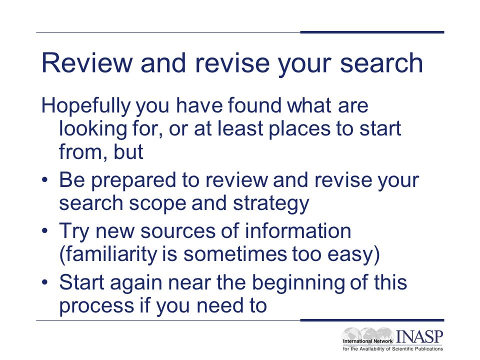 Review and revise your search