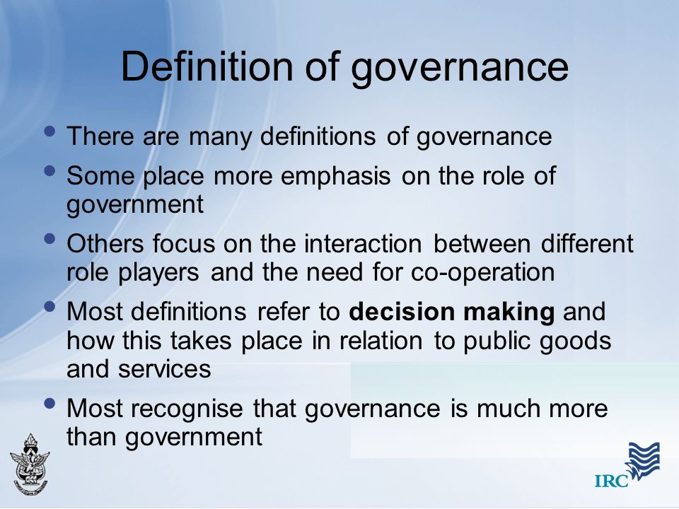 Definition of governance