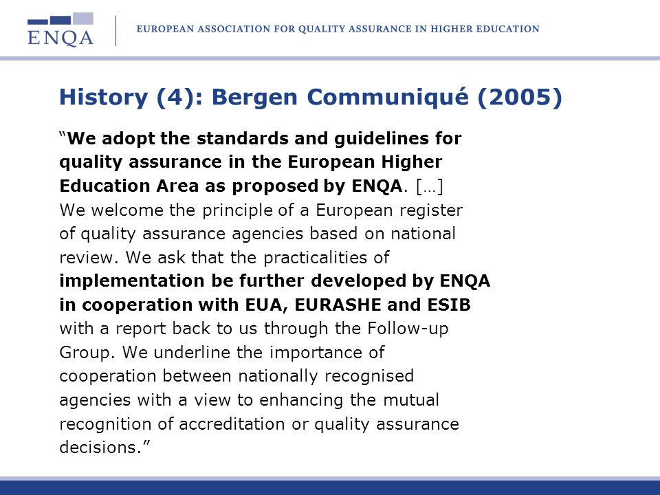 History (4): Bergen Communiqué (2005)