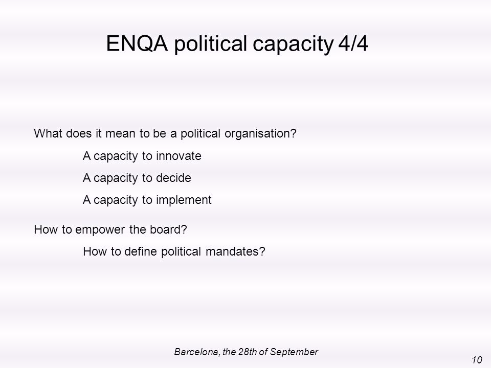 ENQA political capacity 4/4