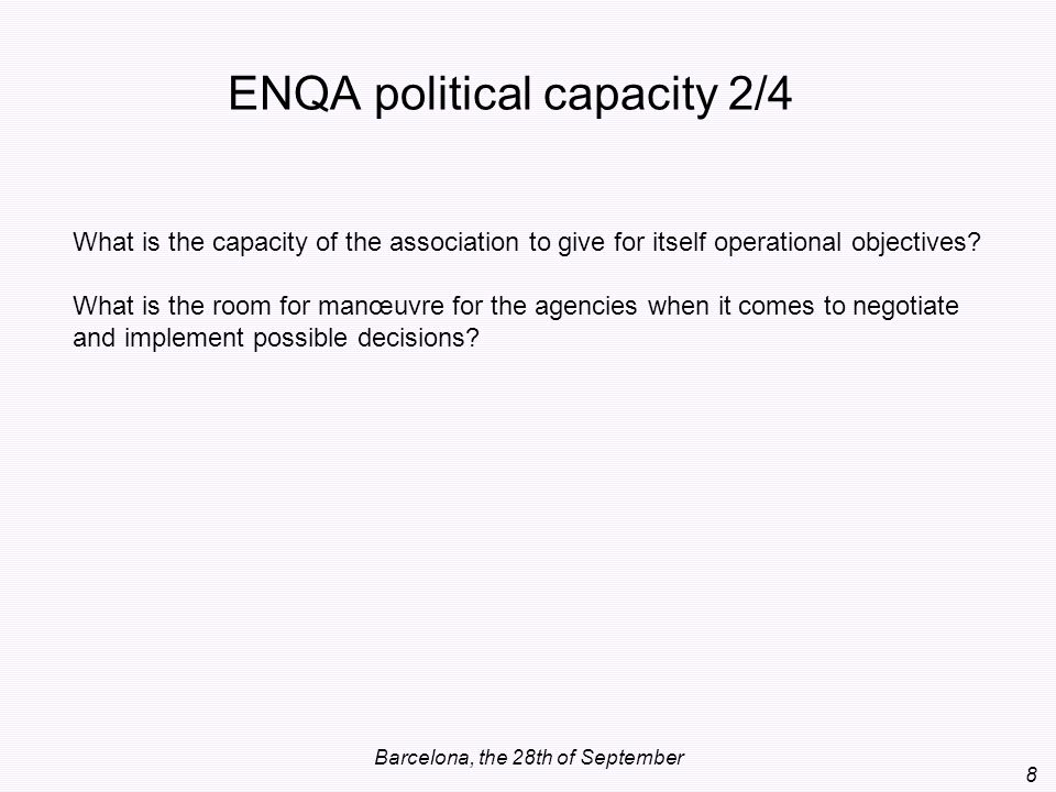 ENQA political capacity 2/4