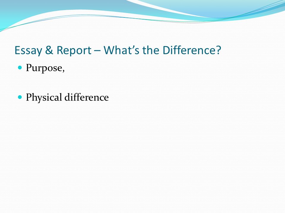 Essay & Report – What’s the Difference