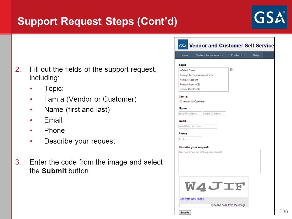 Support Request Steps (Cont’d)