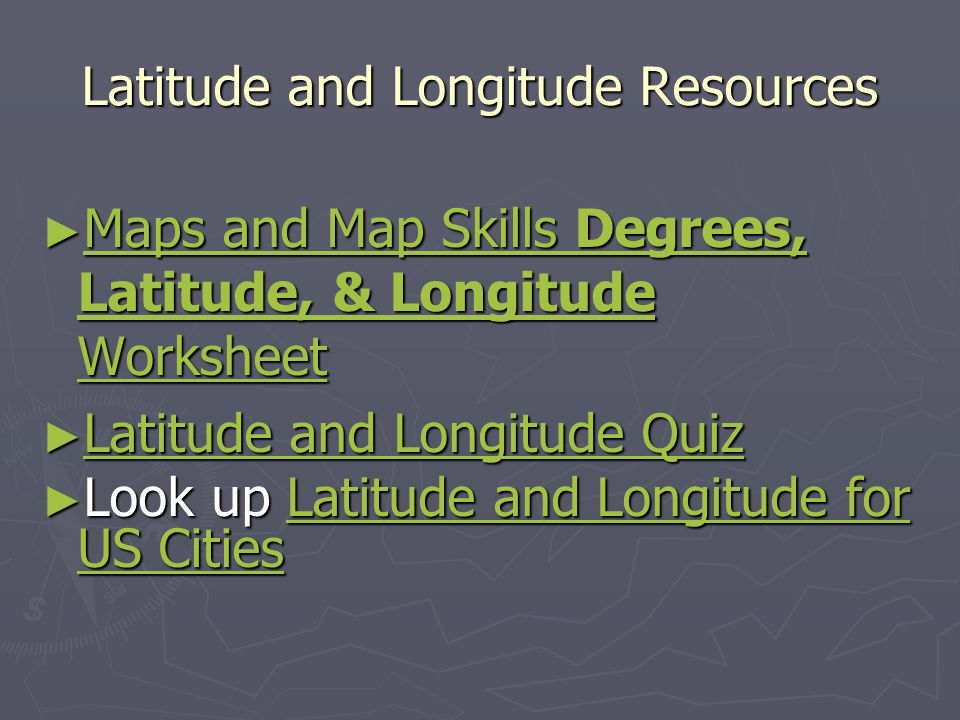 Latitude and Longitude Resources