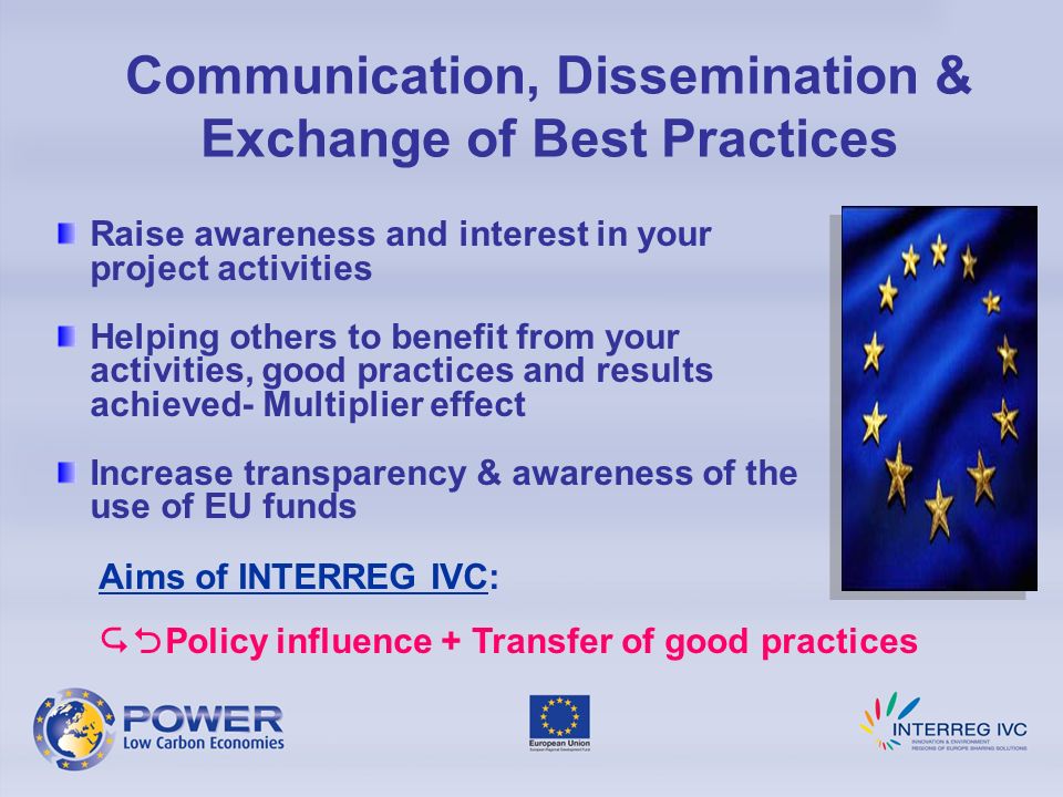 Communication, Dissemination & Exchange of Best Practices
