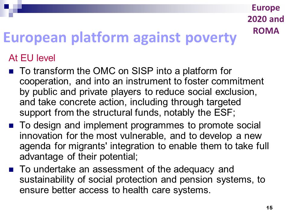 European platform against poverty