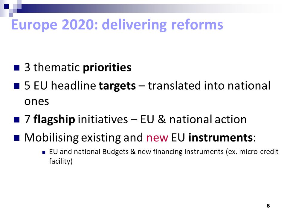 Europe 2020: delivering reforms