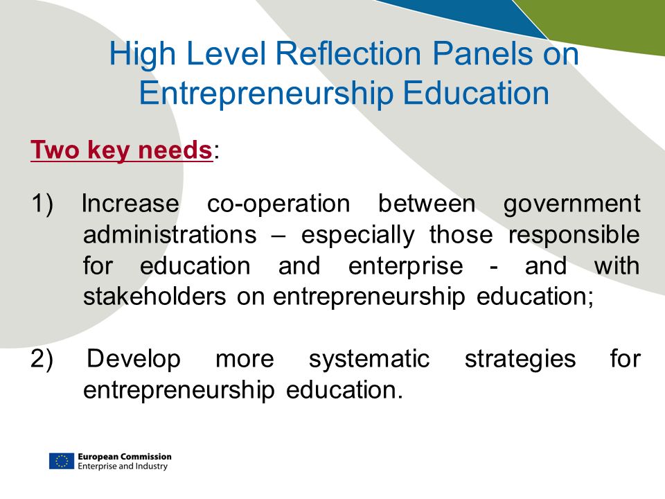 High Level Reflection Panels on Entrepreneurship Education