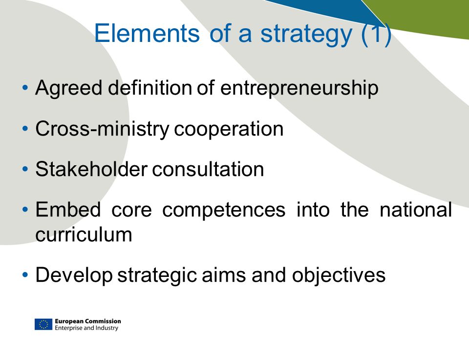 Elements of a strategy (1)