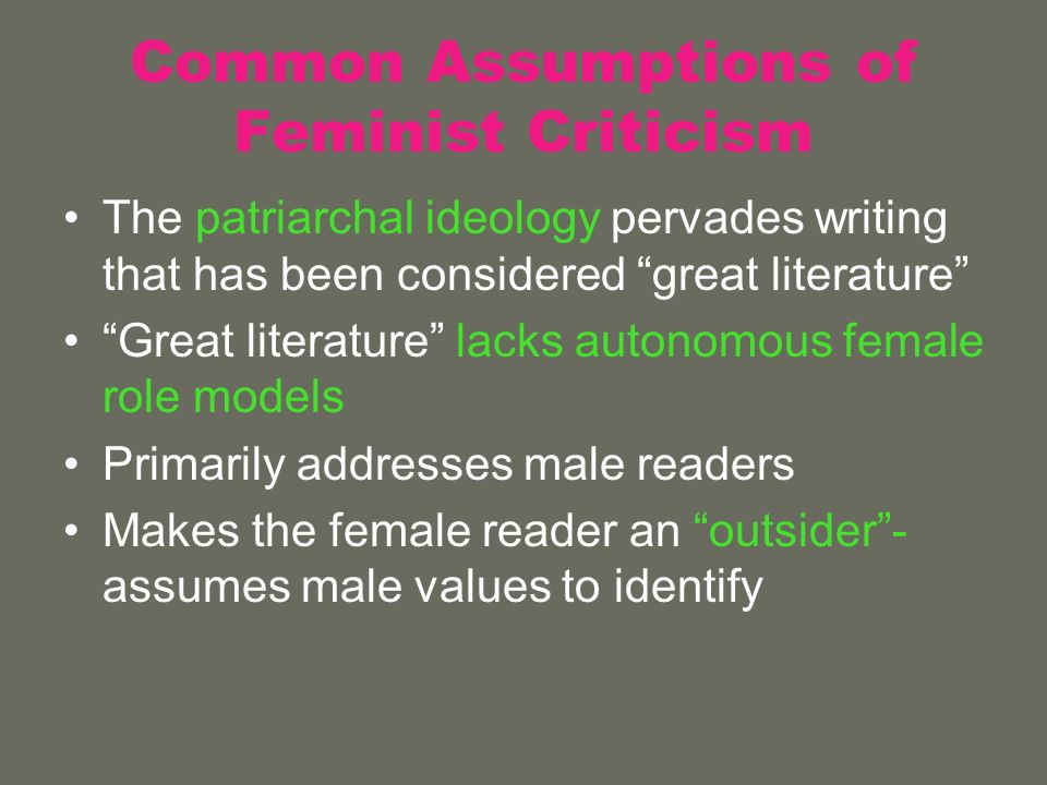 Common Assumptions of Feminist Criticism
