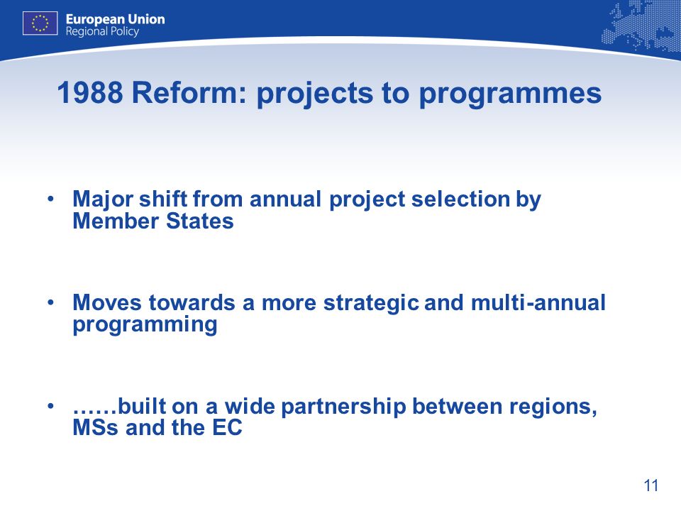 1988 Reform: projects to programmes