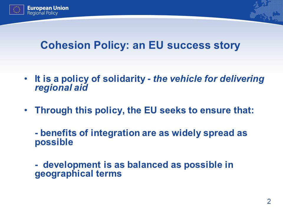 Cohesion Policy: an EU success story