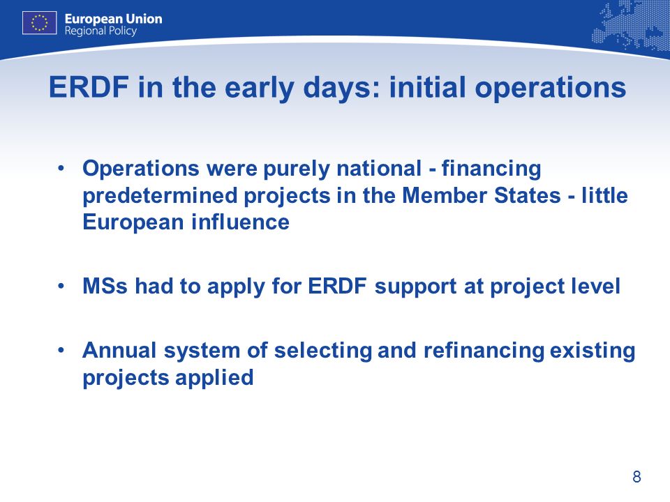ERDF in the early days: initial operations