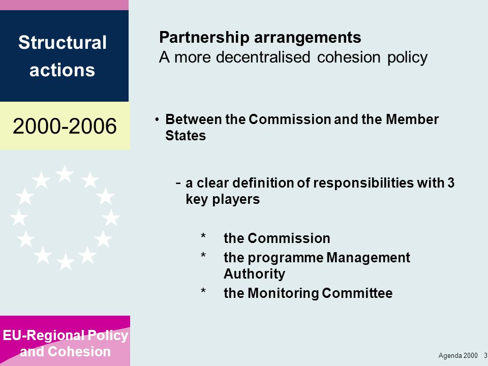 Partnership arrangements A more decentralised cohesion policy