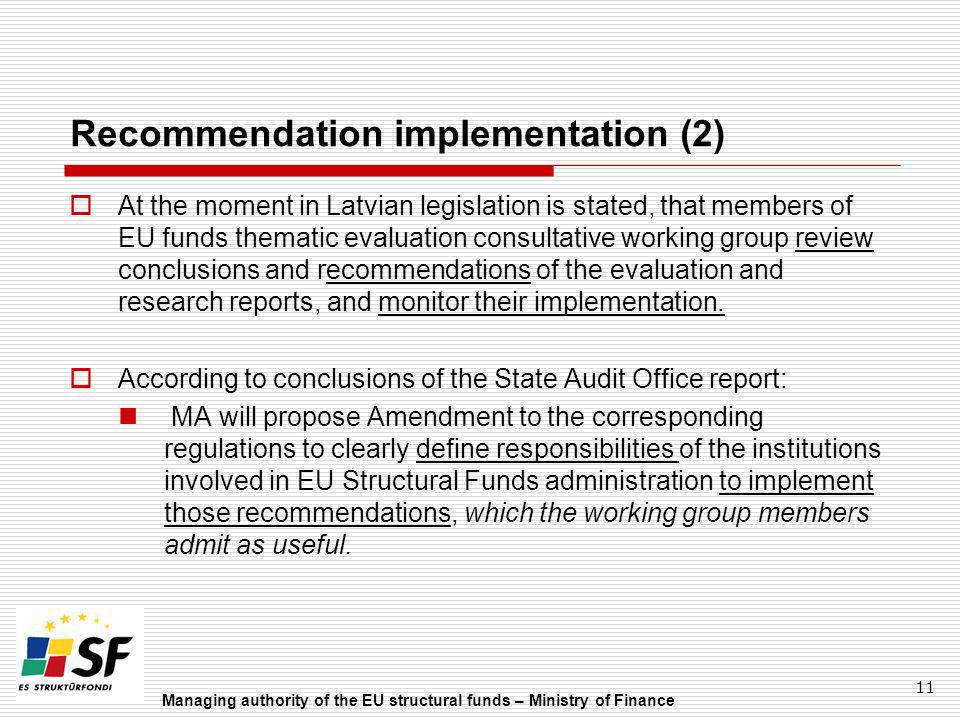 Recommendation implementation (2)
