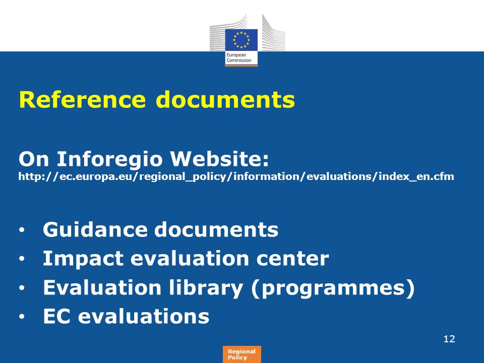 Reference documents On Inforegio Website: