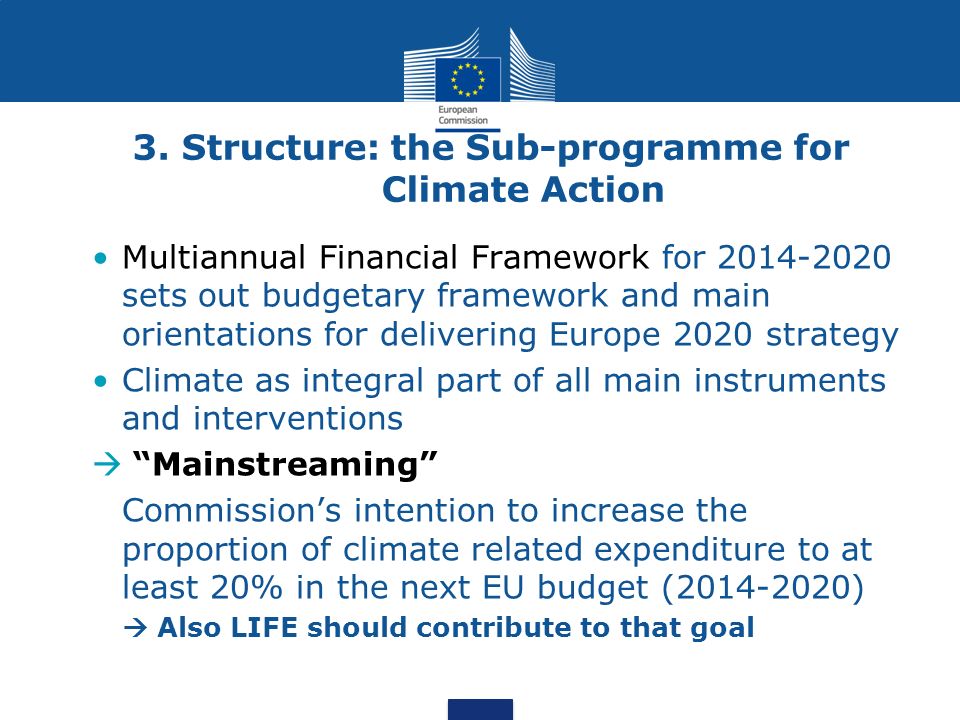 3. Structure: the Sub-programme for Climate Action