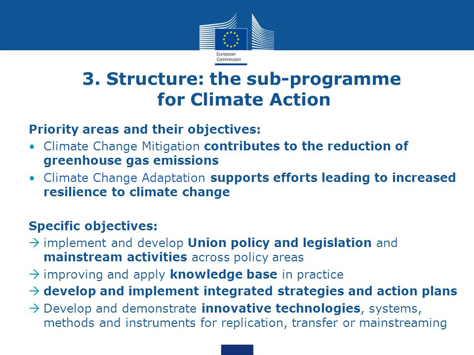 3. Structure: the sub-programme