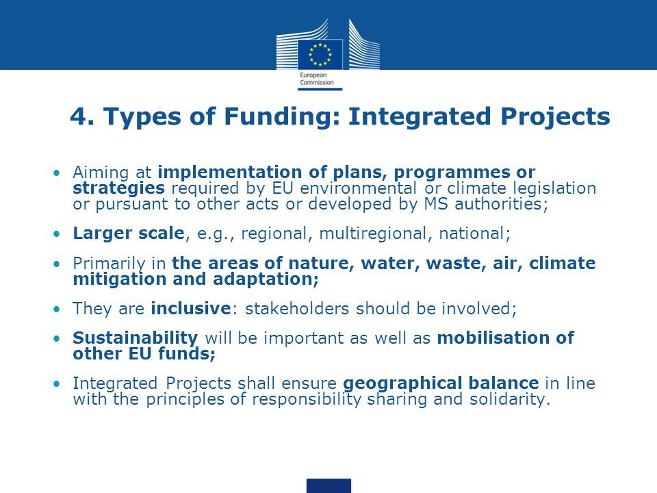 4. Types of Funding: Integrated Projects