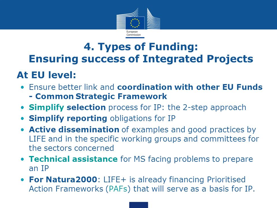 4. Types of Funding: Ensuring success of Integrated Projects