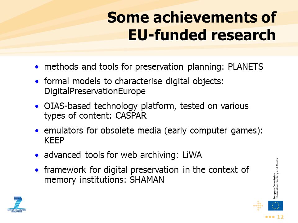 Some achievements of EU-funded research