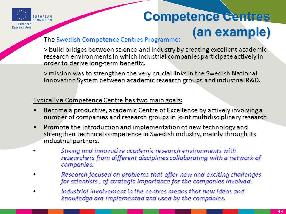 Competence Centres (an example)