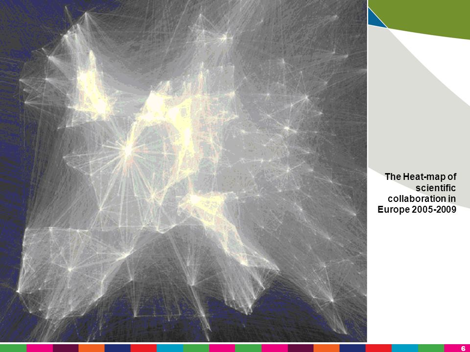 The Heat-map of scientific collaboration in Europe