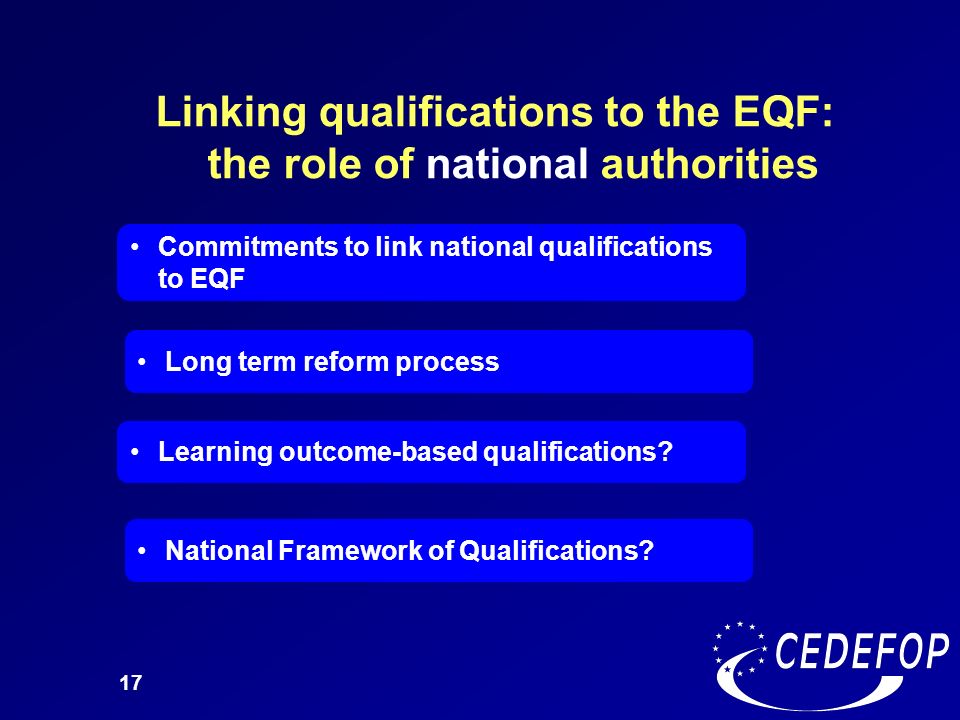 Linking qualifications to the EQF: the role of national authorities