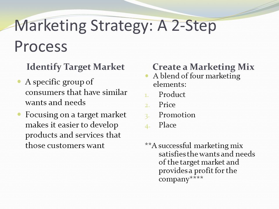 Marketing Strategy: A 2-Step Process