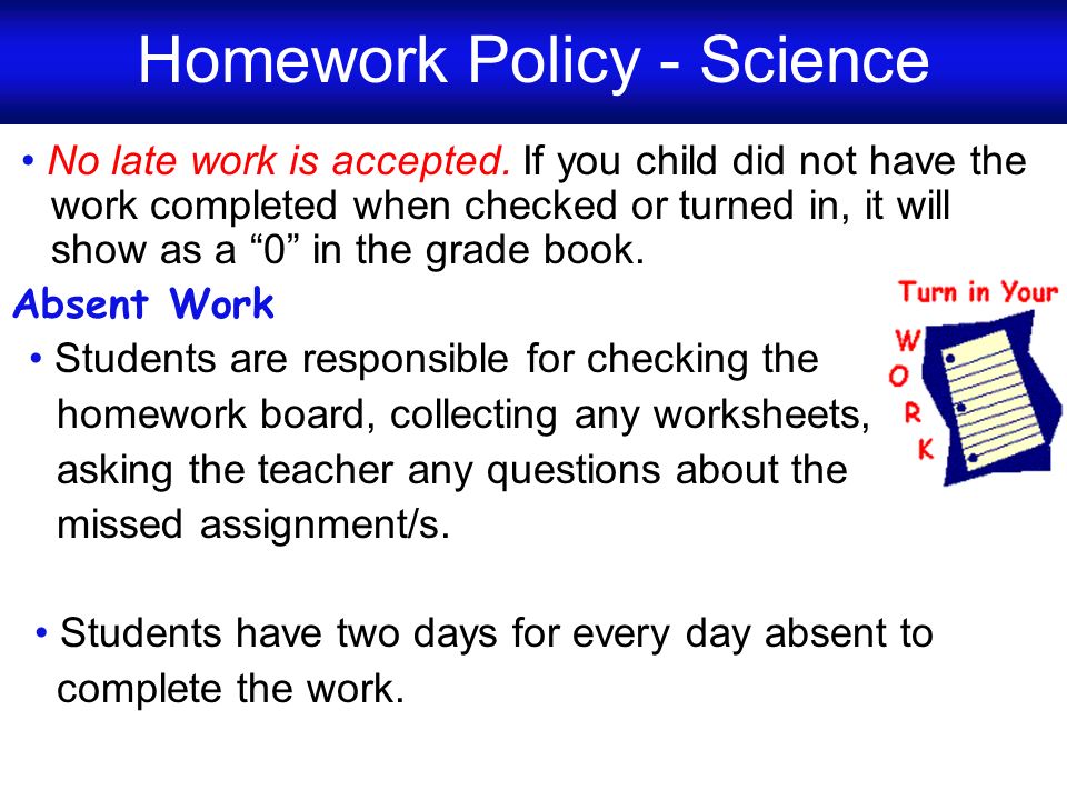 Homework Policy - Science