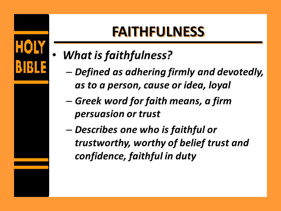 FAITHFULNESS What is faithfulness