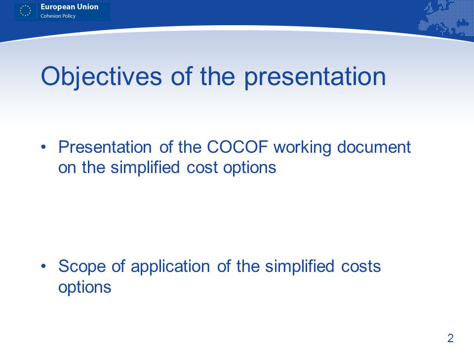 Objectives of the presentation