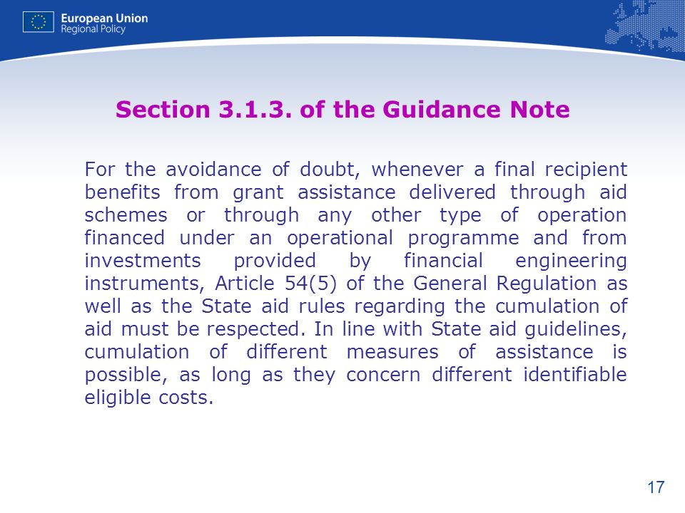 Section of the Guidance Note