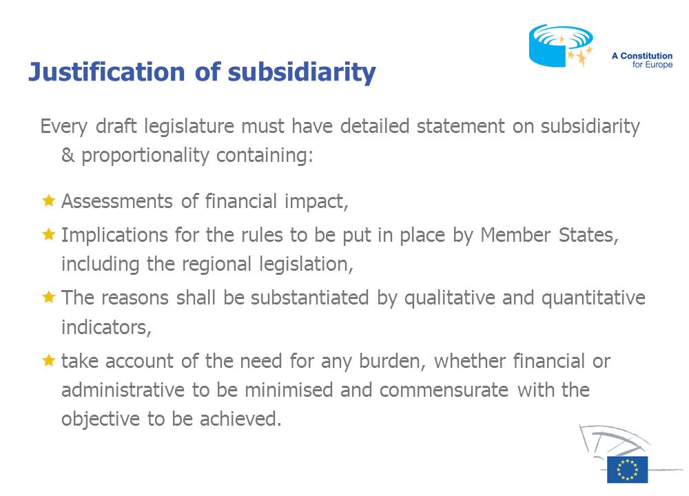 Justification of subsidiarity