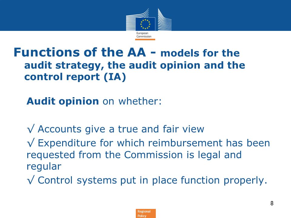Functions of the AA - models for the audit strategy, the audit opinion and the control report (IA)