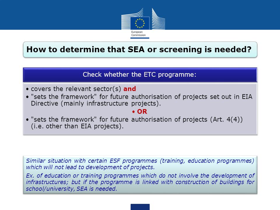 Check whether the ETC programme:
