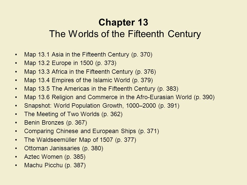 Chapter 13 The Worlds of the Fifteenth Century