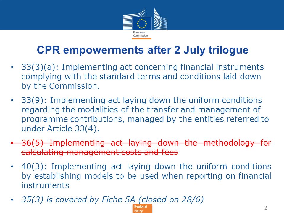 CPR empowerments after 2 July trilogue