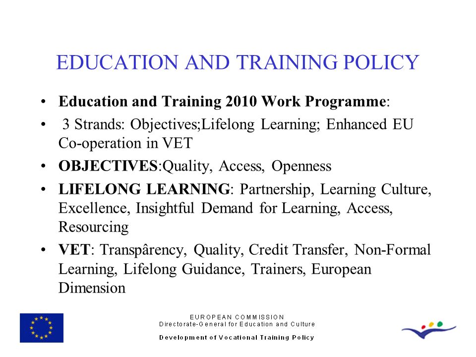 EDUCATION AND TRAINING POLICY