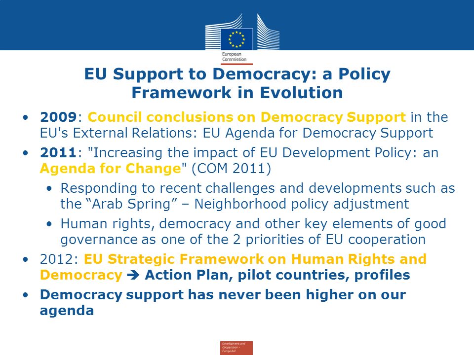 EU Support to Democracy: a Policy Framework in Evolution