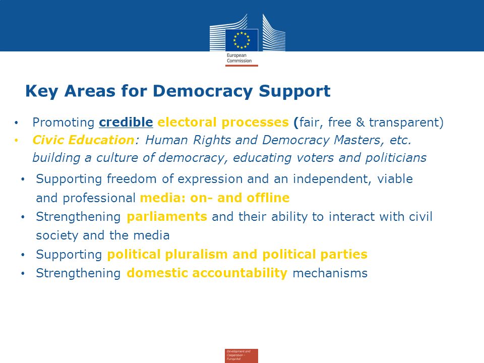 Key Areas for Democracy Support