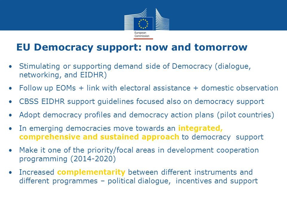 EU Democracy support: now and tomorrow