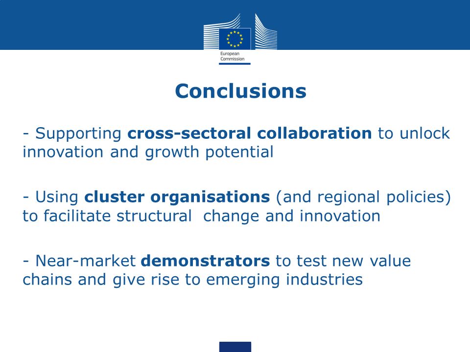 Conclusions - Supporting cross-sectoral collaboration to unlock innovation and growth potential.