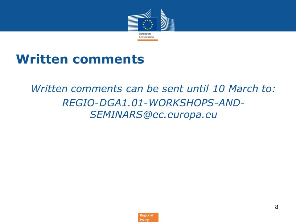Written comments can be sent until 10 March to: