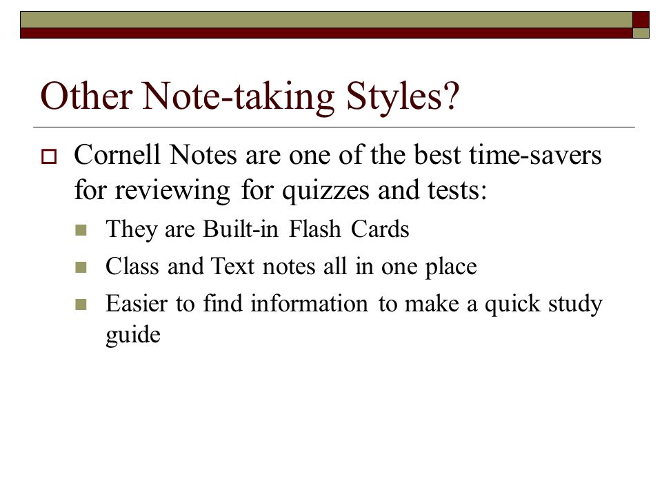 Other Note-taking Styles